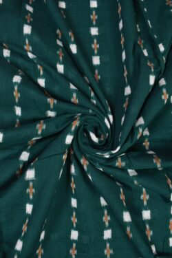 Green Colour  Sambalpuri Handloom Cotton Fabrics