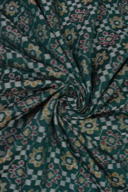 Green Colour  Sambalpuri Handloom Cotton Fabrics