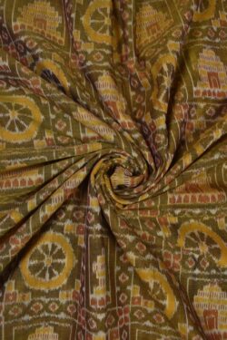 Yellow Colour  Sambalpuri Handloom Cotton Fabrics
