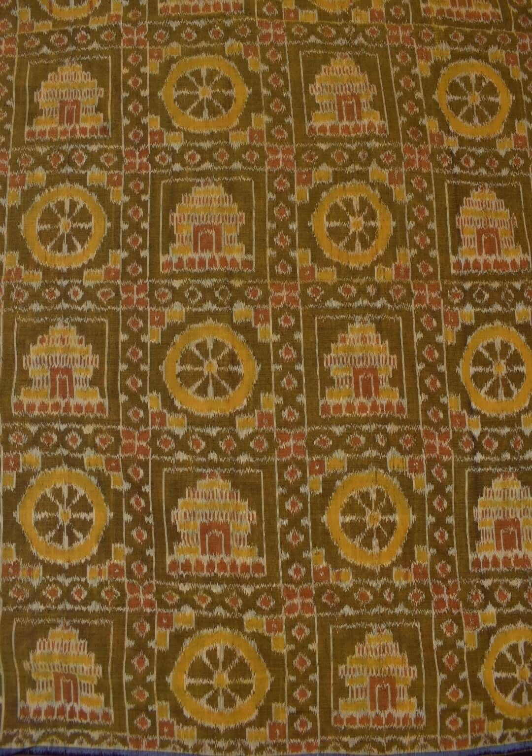 Yellow Colour Sambalpuri Handloom Cotton Fabrics - Image 2
