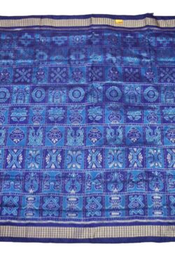 Blue Colour Sambalpuri Handloom Bandha Silk Saree