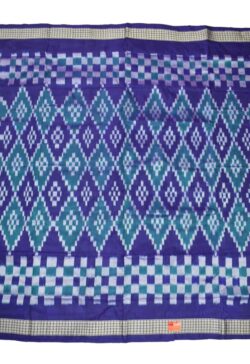 Blue Colour Sambalpuri Handloom Bandha Silk Saree