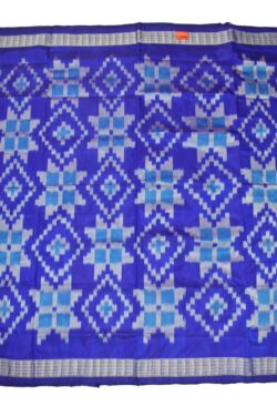 Blue Colour Sambalpuri Handloom Bandha Silk Saree