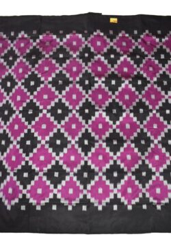 Black-Pink Colour Sambalpuri Handloom Bandha Silk Saree