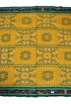 Yellow Colour Sambalpuri Handloom Mania Bandha Cotton Saree