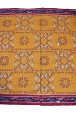 Yellow Colour Sambalpuri Handloom Mania Bandha Cotton Saree