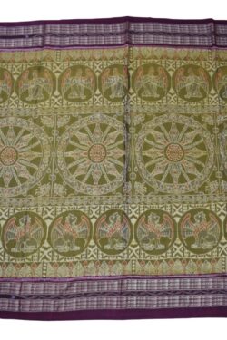Green Colour Sambalpuri Handloom Cotton Saree