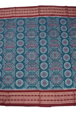 Green-Red Colour Sambalpuri Handloom Cotton Saree