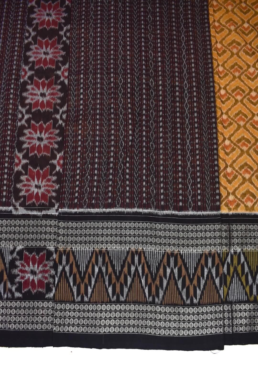 Orange Colour Sambalpuri Handloom Cotton Saree - Image 5