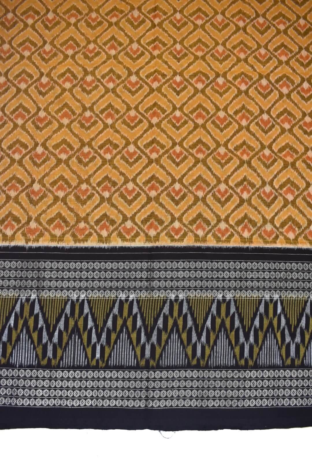 Orange Colour Sambalpuri Handloom Cotton Saree - Image 4
