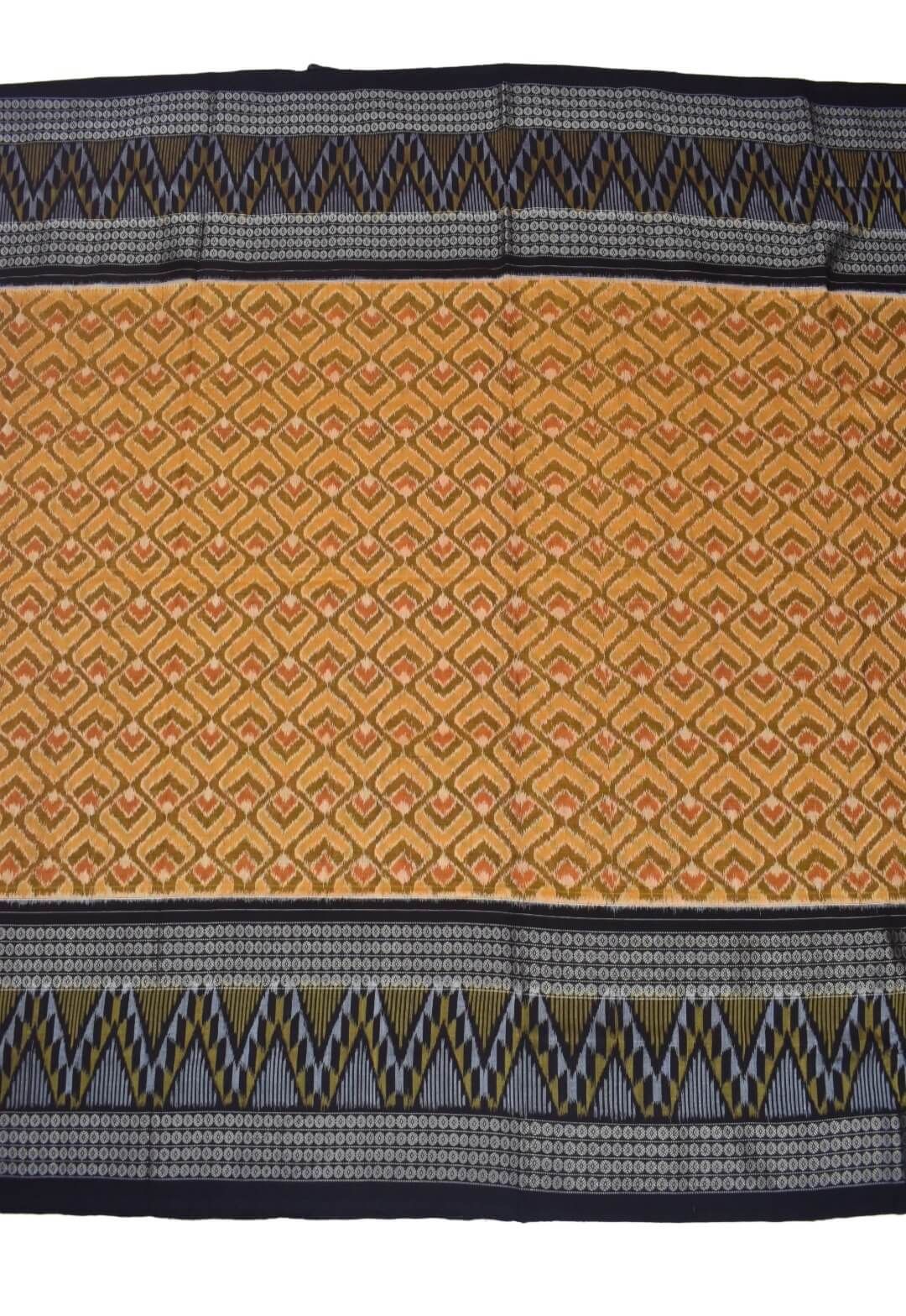 Orange Colour Sambalpuri Handloom Cotton Saree