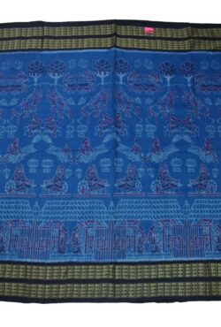 Blue Colour Sambalpuri Handloom Cotton Saree
