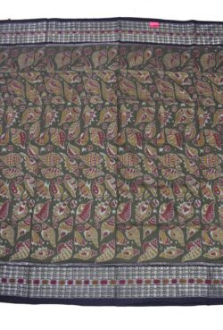 Biscuit-Red Colour Sambalpuri Handloom Cotton Saree