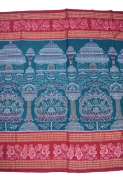 Green-Red Colour Sambalpuri Handloom Cotton Saree