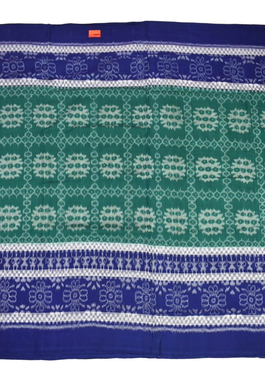 Green-Blue Colour Sambalpuri Handloom Cotton Saree