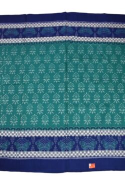 Green-Blue Colour Sambalpuri Handloom Cotton Saree