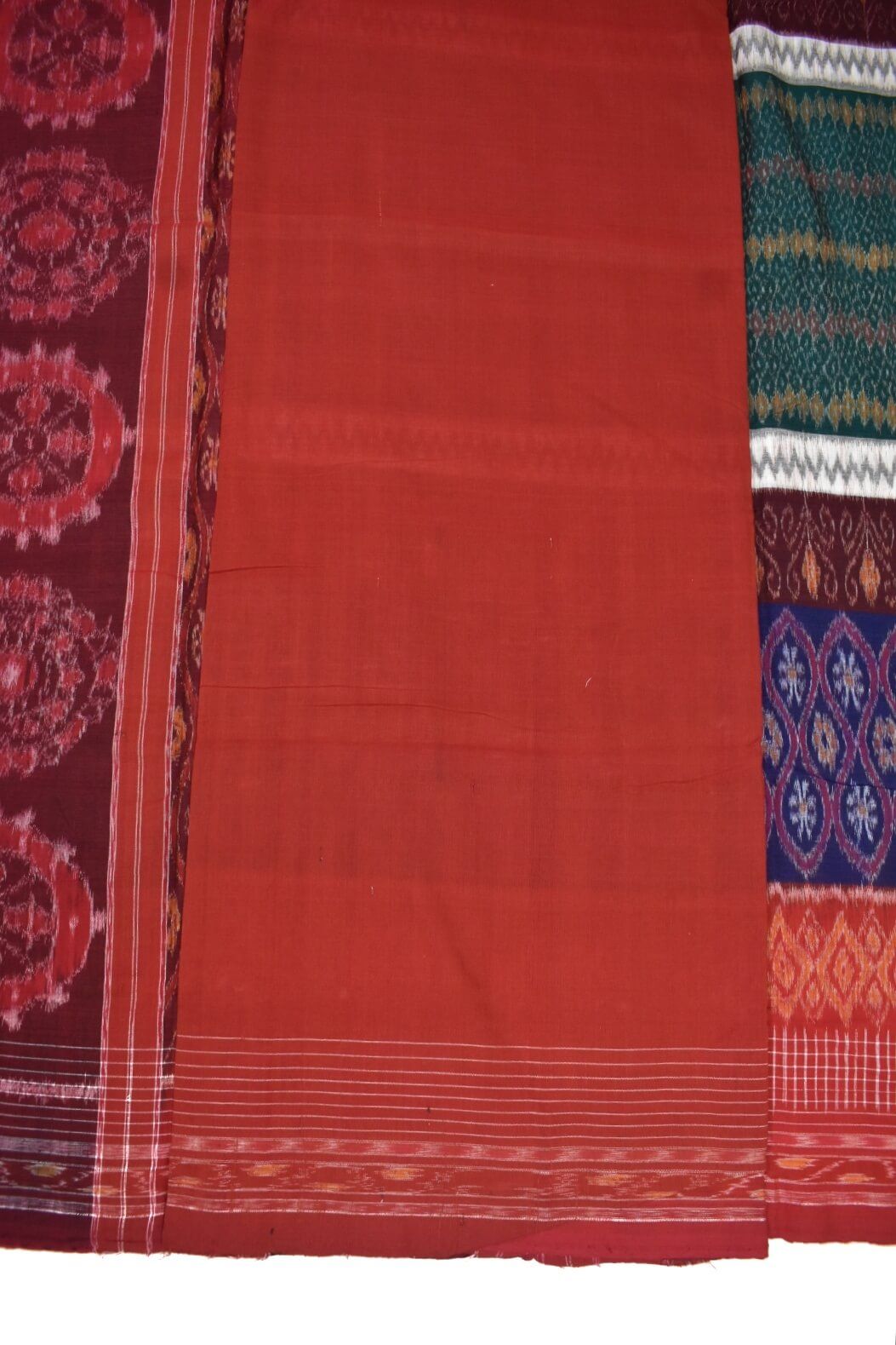 Green-Blue Colour Sambalpuri Handloom Cotton Saree - Image 5