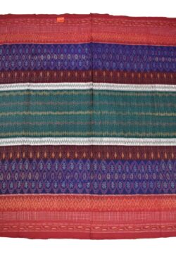 Green-Blue Colour Sambalpuri Handloom Cotton Saree