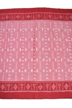 Pitch-Red Colour Sambalpuri Handloom Cotton Saree
