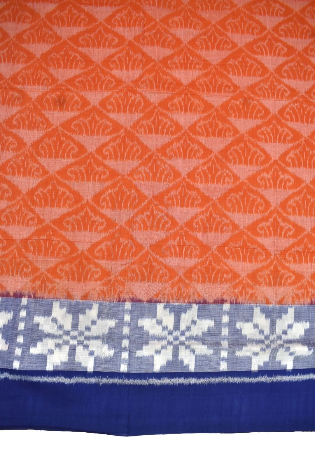 Orange Colour Sambalpuri Handloom Cotton Saree - Image 4