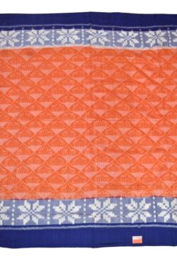 Orange Colour Sambalpuri Handloom Cotton Saree