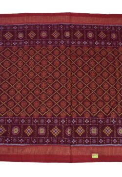 Maroon-Red Colour Sambalpuri Handloom Cotton Saree