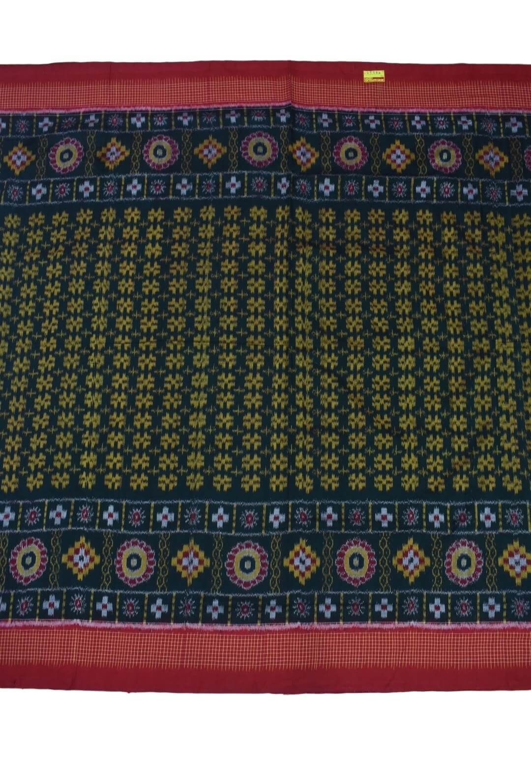 Green Colour Sambalpuri Handloom Cotton Saree