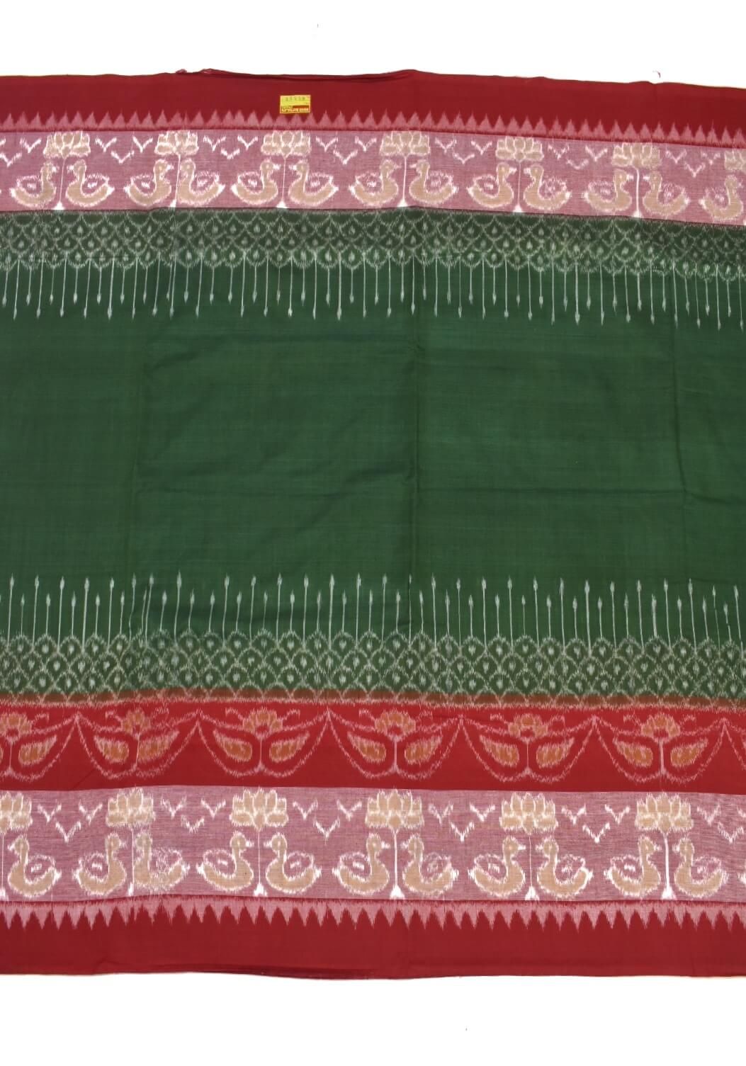 Green-Pitch Colour Sambalpuri Handloom Cotton Saree
