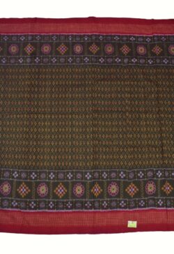 Green-Red Colour Sambalpuri Handloom Cotton Saree
