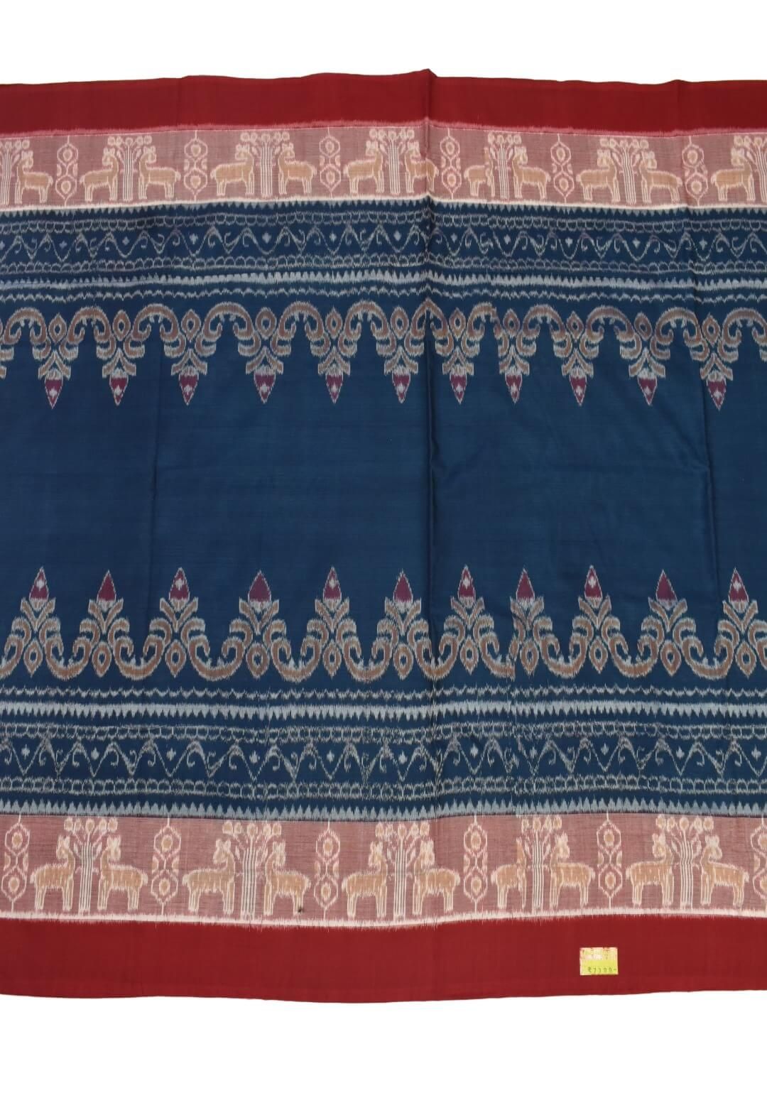 Blue Colour Sambalpuri Handloom Cotton Saree