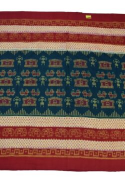 Green-Red Colour Sambalpuri Handloom Cotton Saree
