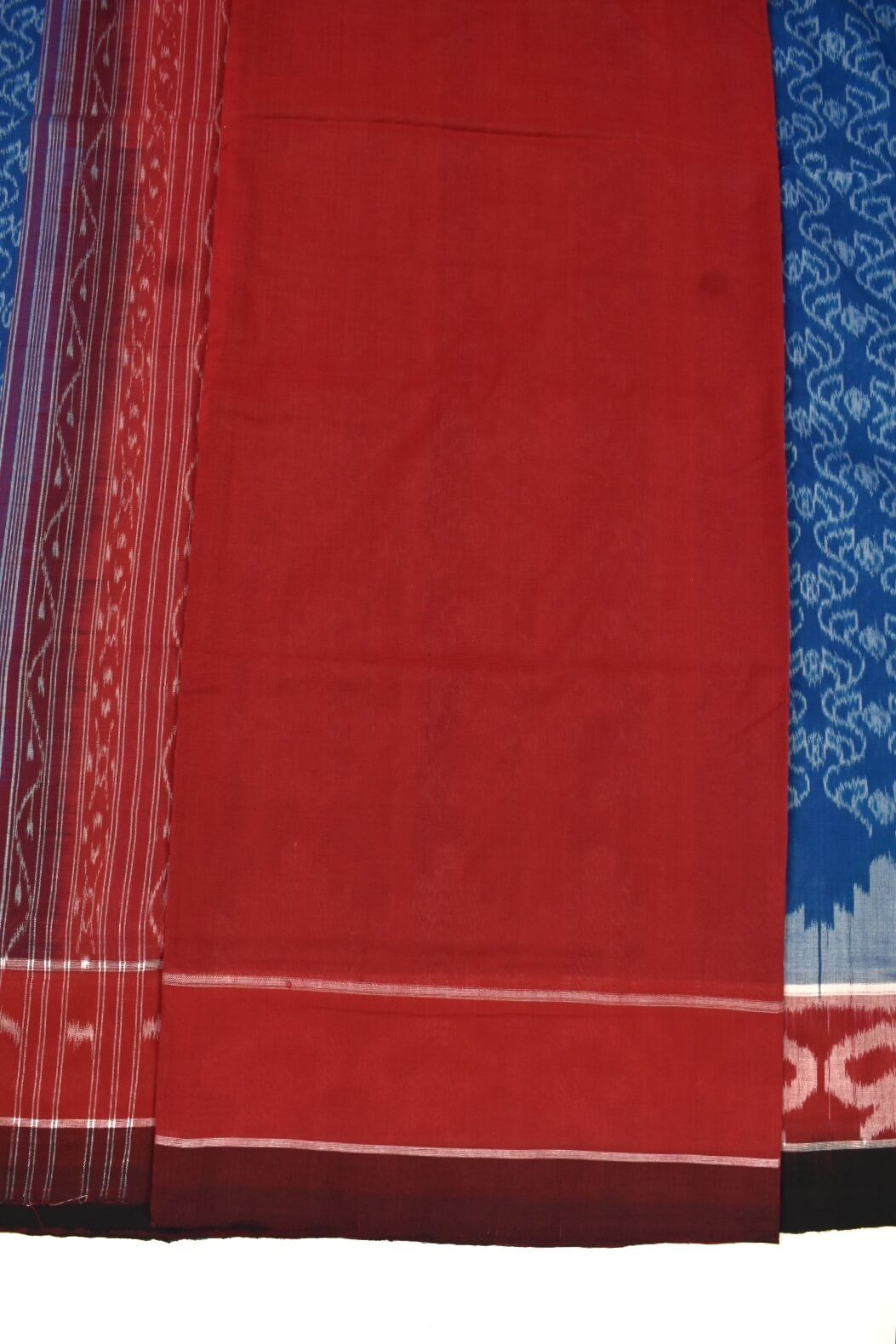 Blue Colour Sambalpuri Handloom Cotton Saree - Image 5