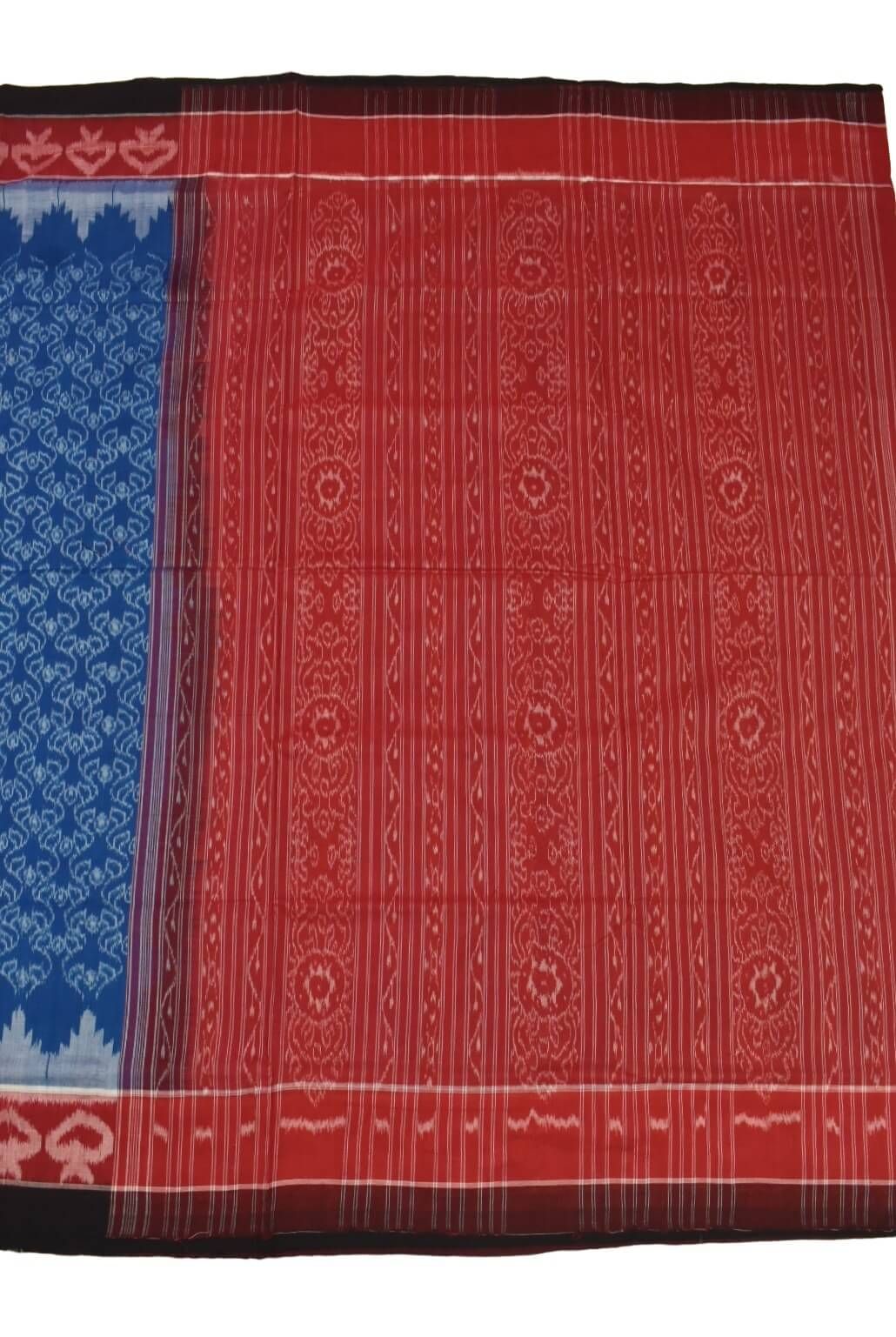 Blue Colour Sambalpuri Handloom Cotton Saree - Image 2