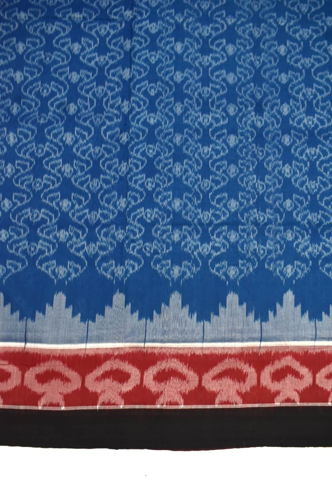 Blue Colour Sambalpuri Handloom Cotton Saree - Image 4