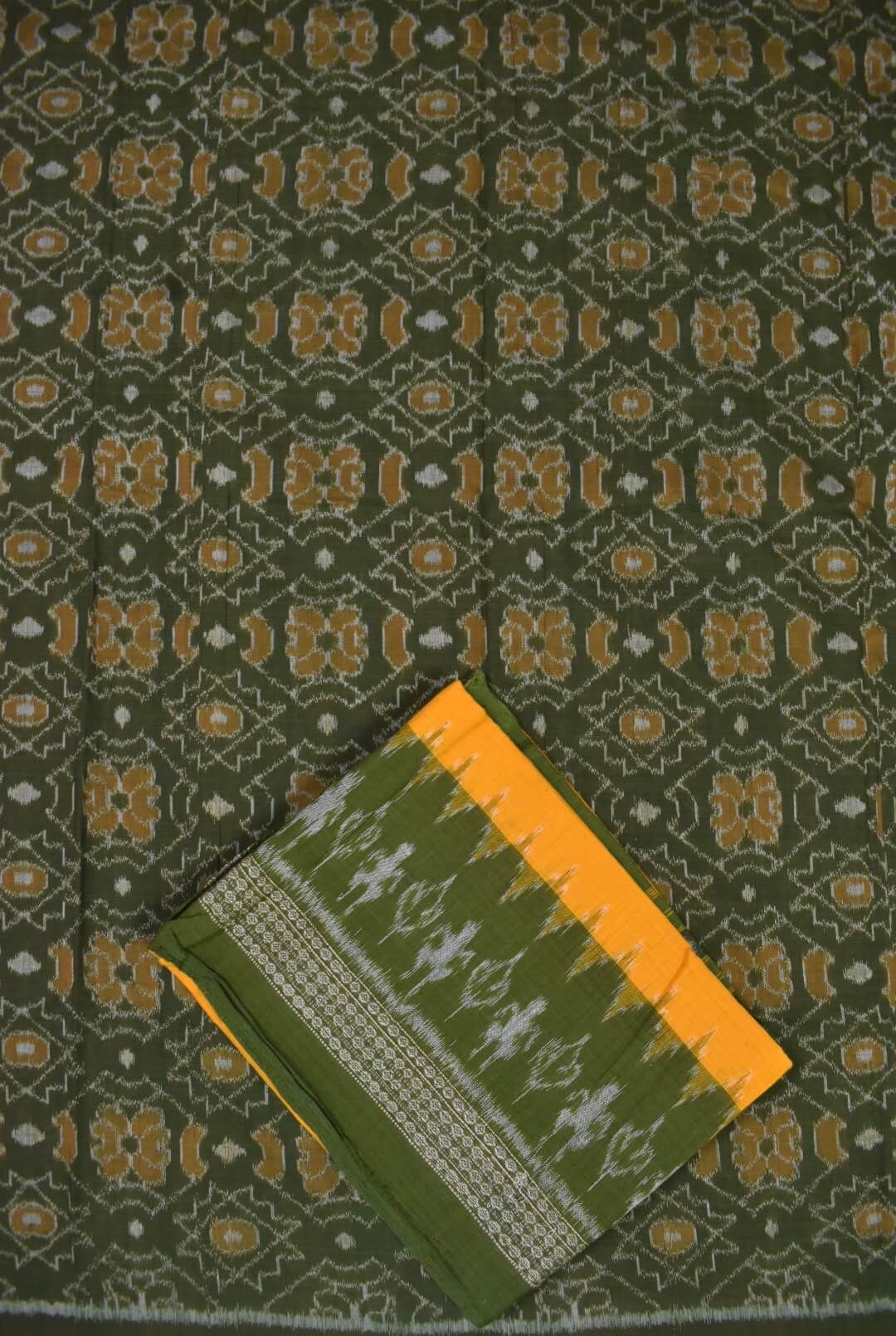 Mahandi Colour Sambalpuri Handloom Cotton Dress Material - Image 3