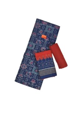 Blue Colour Sambalpuri Handloom Cotton Dress Material