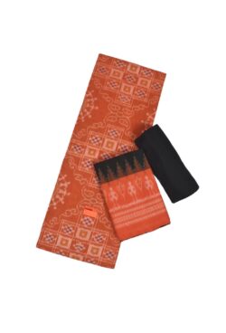 Orange Colour Sambalpuri Handloom Cotton Dress Material