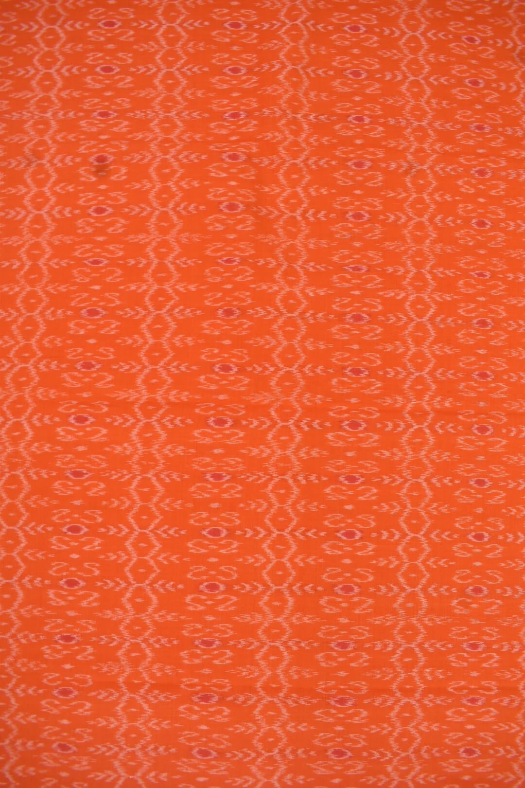 Orange Colour Sambalpuri Handloom Cotton Dress Material - Image 5