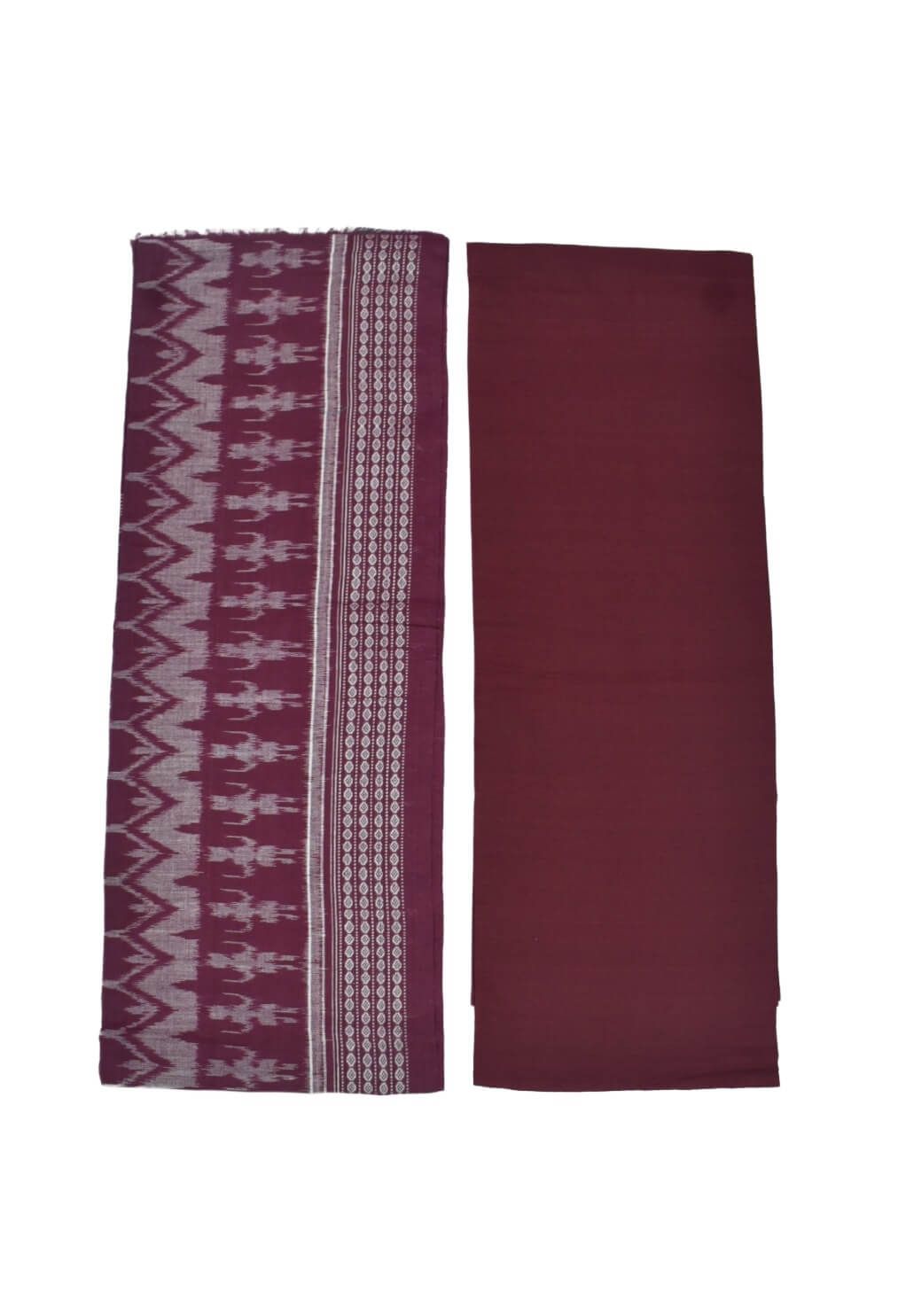 Orange Colour Sambalpuri Handloom Cotton Dress Material - Image 2