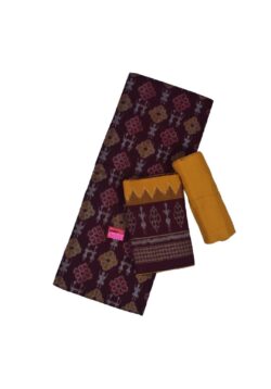 Maroon Colour Sambalpuri Handloom Cotton Dress Material