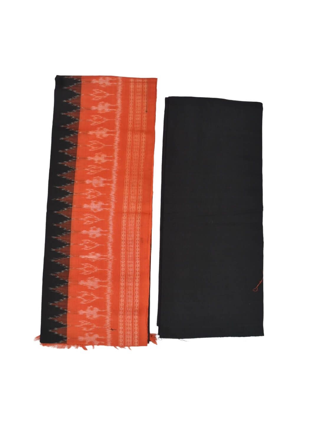 Orange Colour Nabakothi Design Sambalpuri Handloom Cotton Dress Material - Image 2