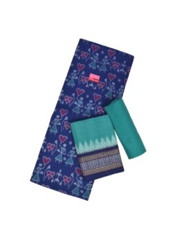 Blue Colour Sambalpuri Handloom Cotton Dress Material
