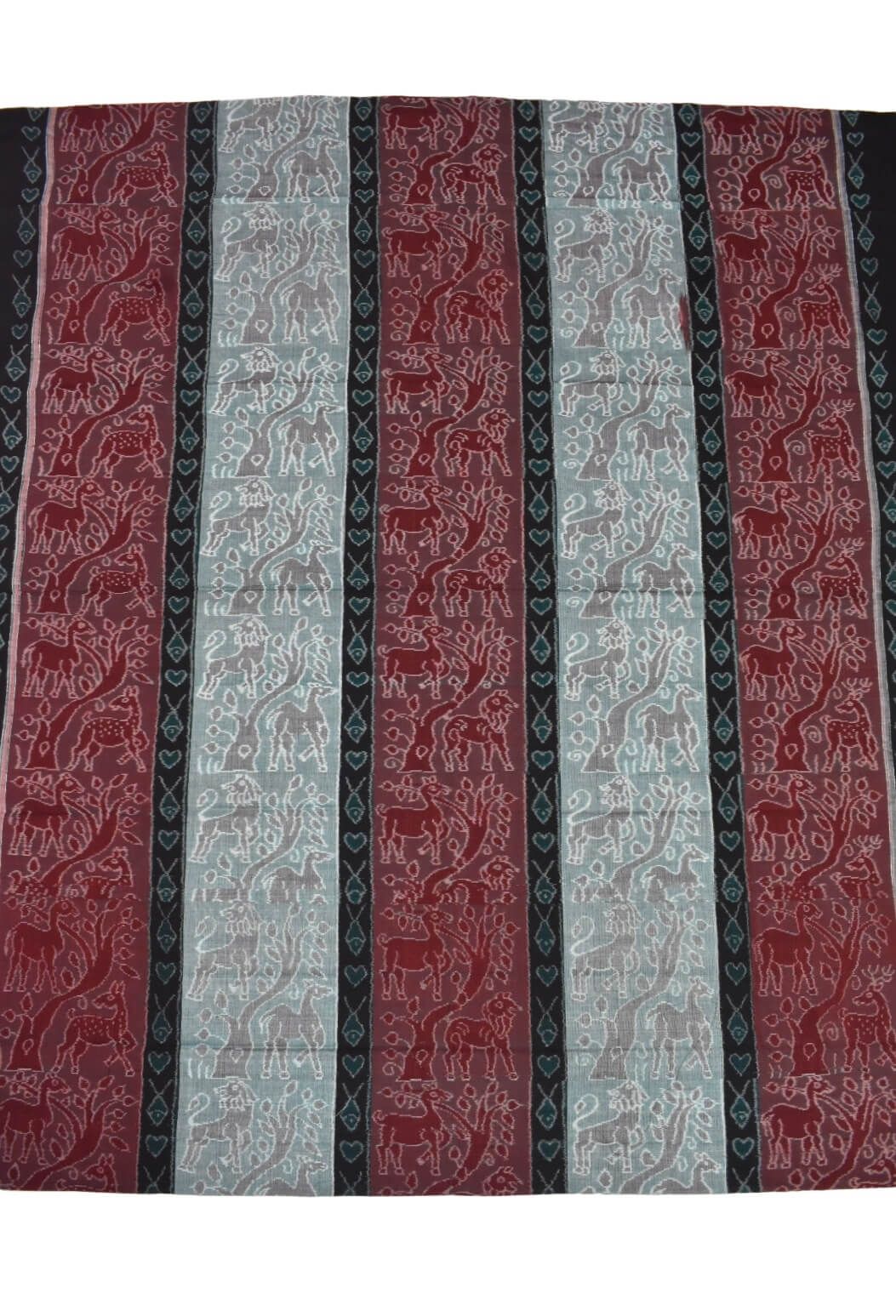 Lite Colour Animal Design Sambalpuri Handloom Cotton Dress Material - Image 4