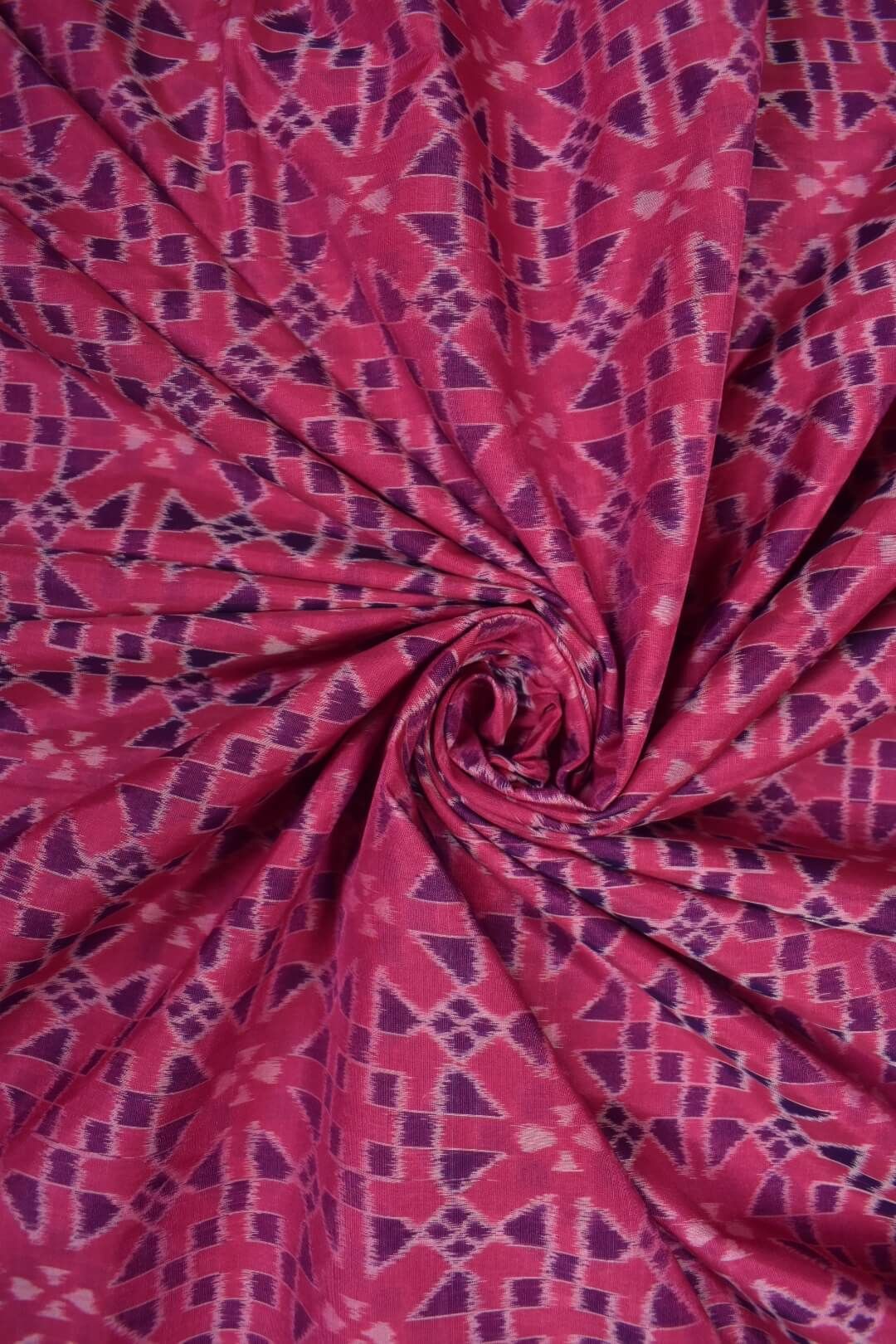 Pink Combination Sambalpuri Handloom Cotton Fabric