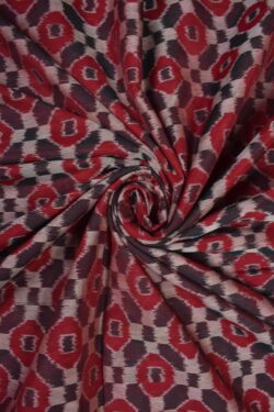 Red Combination Sambalpuri Handloom Cotton Fabric