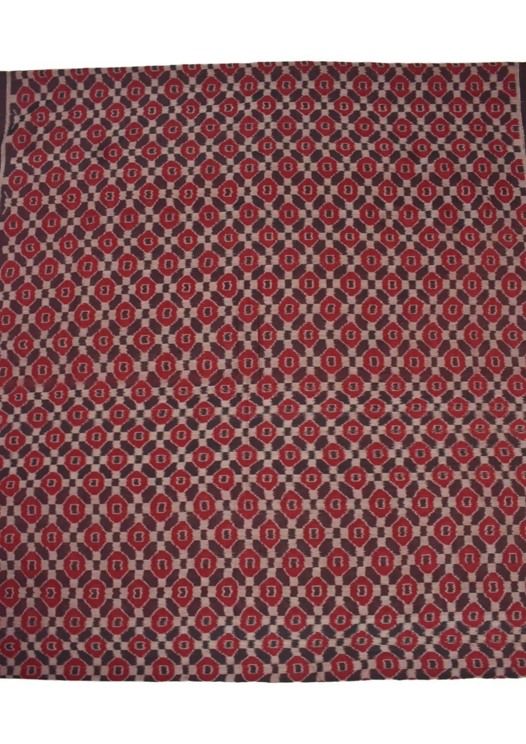 Red Combination Sambalpuri Handloom Cotton Fabric - Image 2