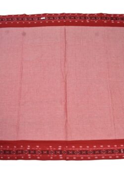 Lite Red Colour Sambalpuri  Cotton Saree