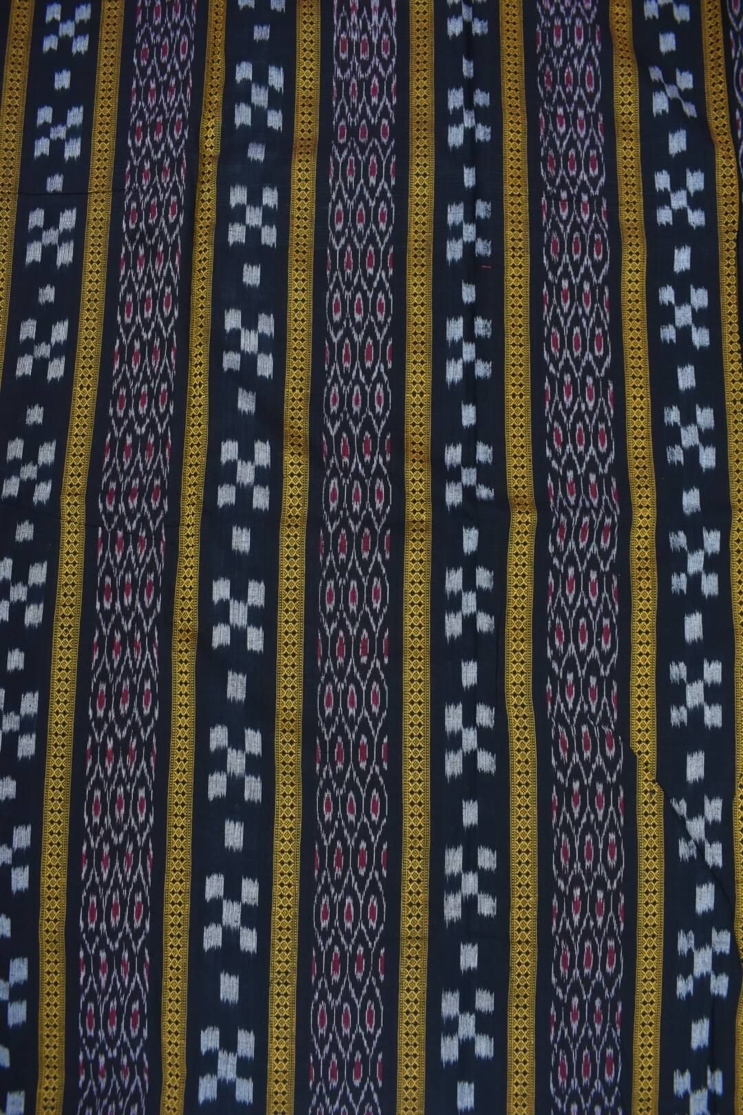 Black Colour Sambalpuri Handloom Cotton Bomkai Dress Material - Image 5