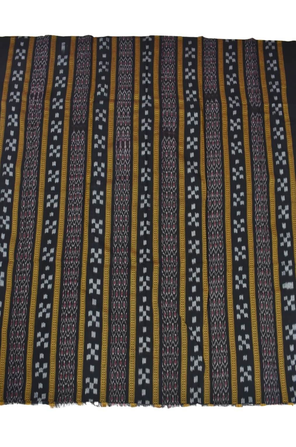 Black Colour Sambalpuri Handloom Cotton Bomkai Dress Material - Image 4