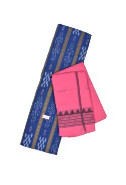 Blue Colour Sambalpuri Handloom Cotton Bomkai Dress Material